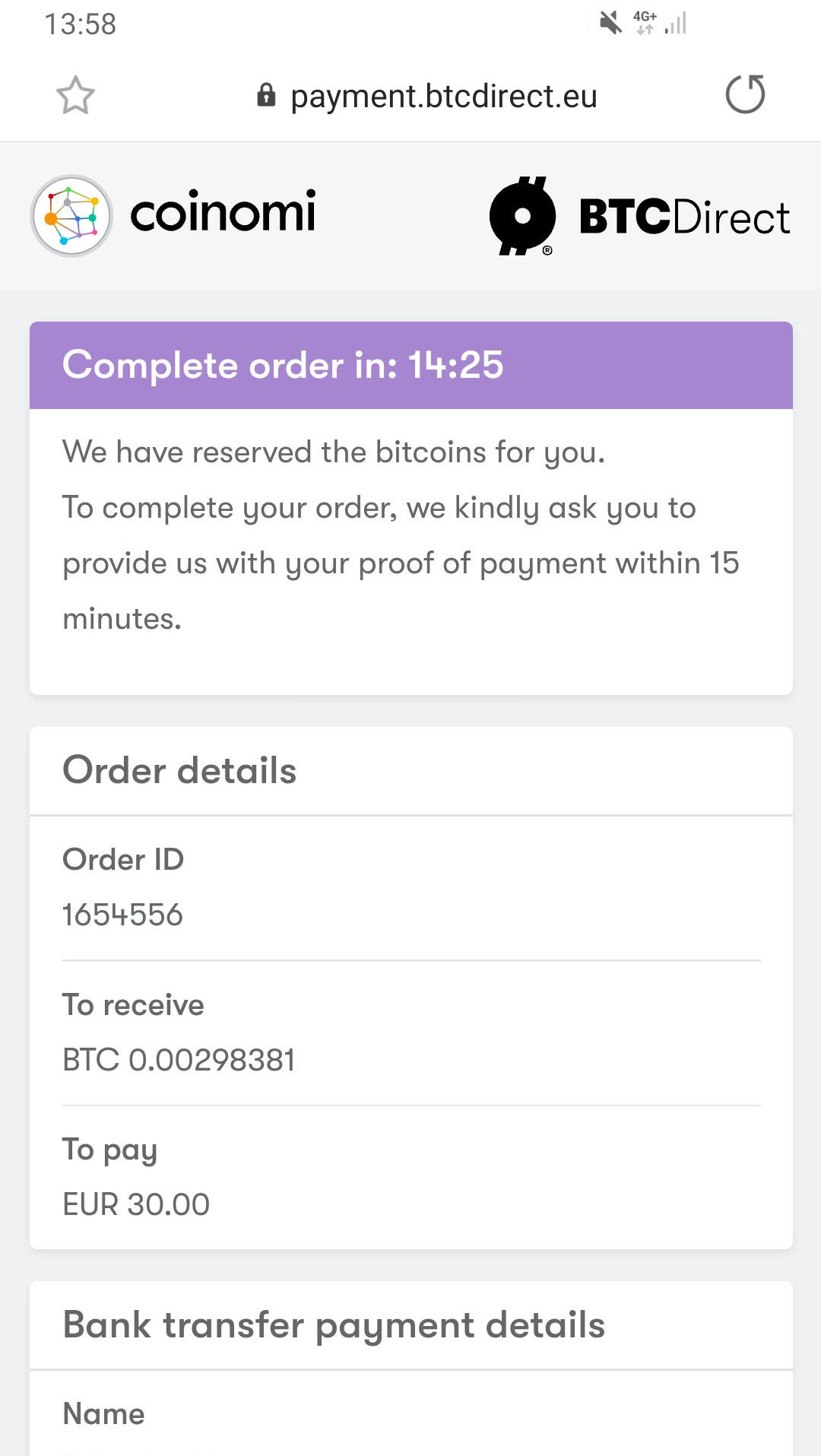 buying bitcoin on coinomi