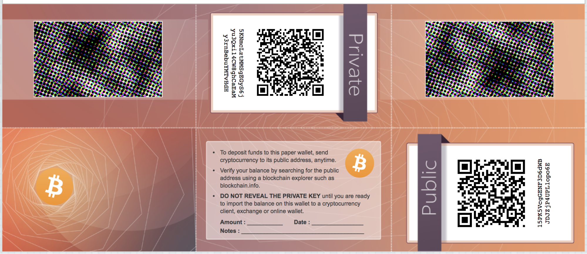 Example of a paper wallet