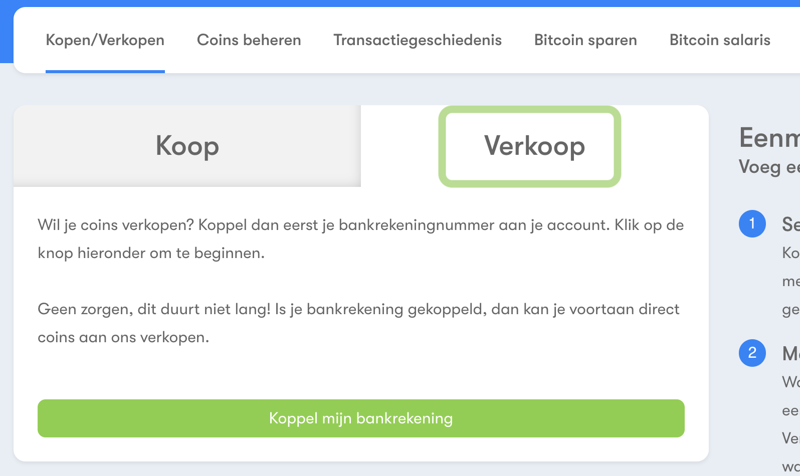 Een verkooporder aanmaken in BTC Direct Een verkooporder aanmaken in BTC Direct