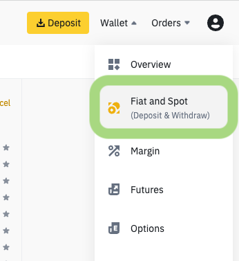 Een opname starten in Binance Een opname starten in Binance